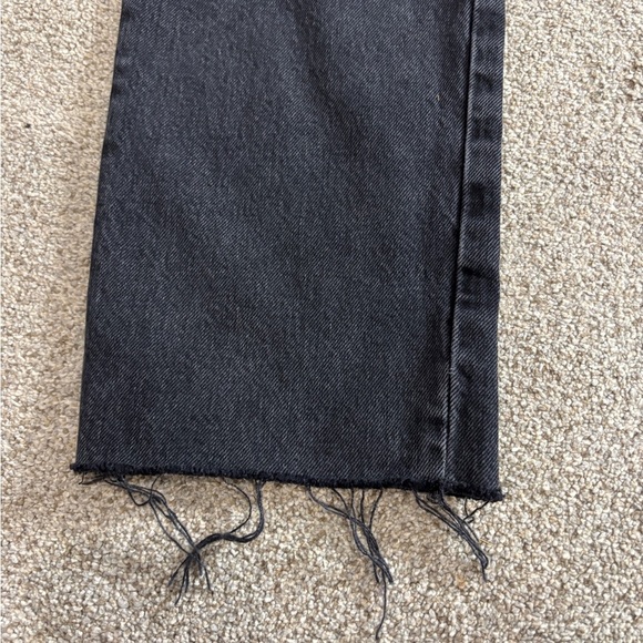 NWT! AGOLDE Free People Criss Cross Straight Jeans in Shambles 26 Black Acid - Picture 12 of 13
